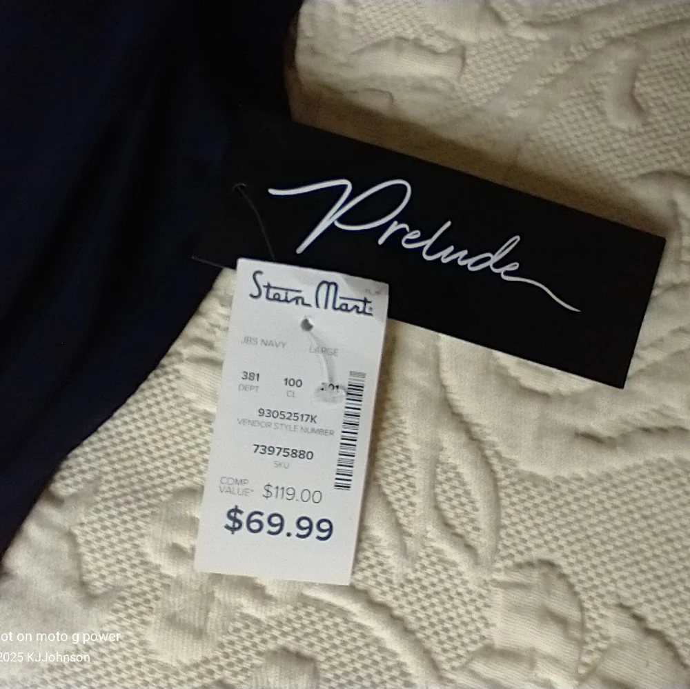 Elegant Formal Navy Blue Wide Leg Chiffon Jumpsuit By Prelude Size L - Picture 10 of 12
